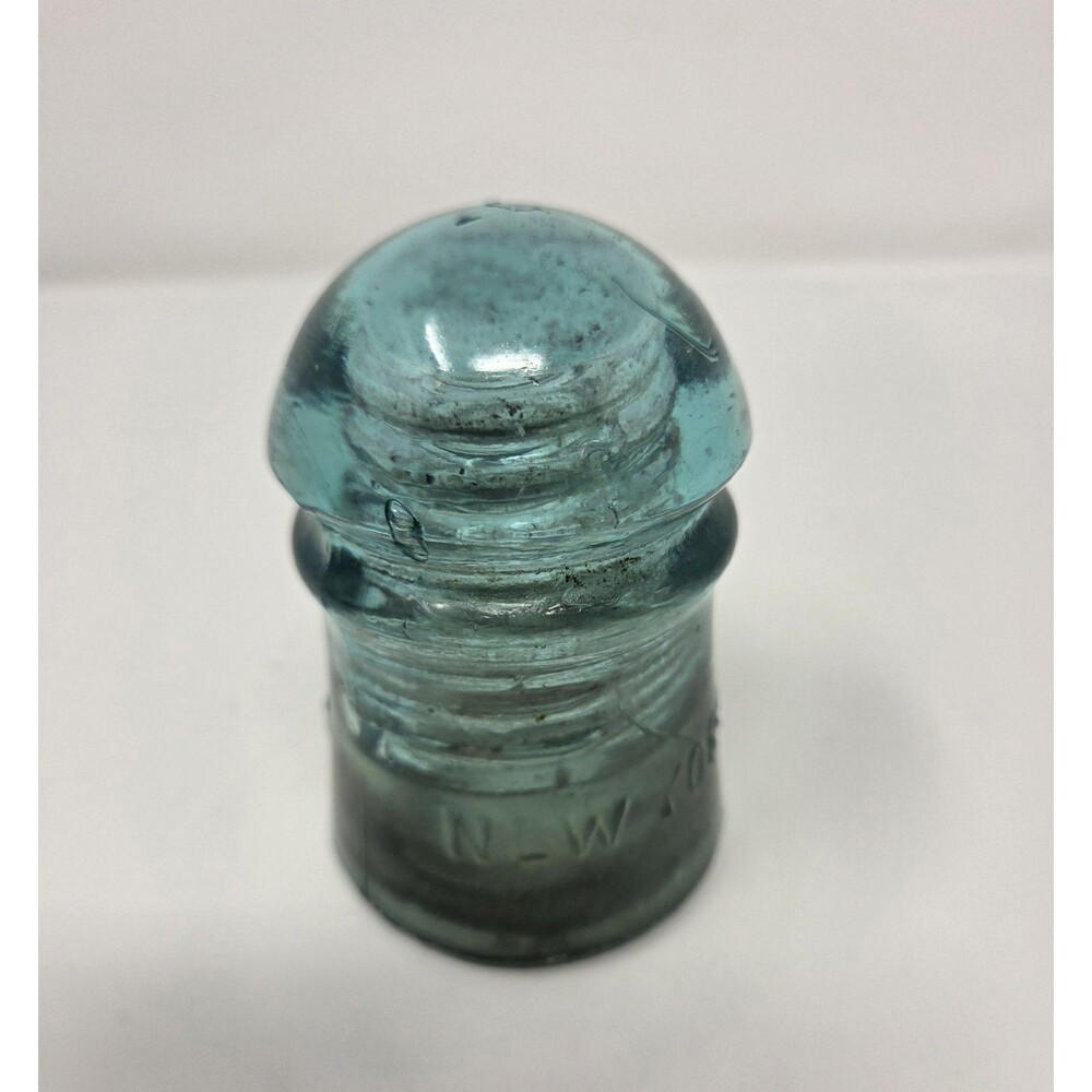 Vintage Brookfield New York Glass Insulator Aqua CD145 Dome Top No Damage - Picture 7 of 9